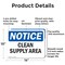 Signmission Clean Supply Area, 14 in W x Rectangle, Aluminum OS-2PACK-NS-A-1014-L-10629 - alternate 8